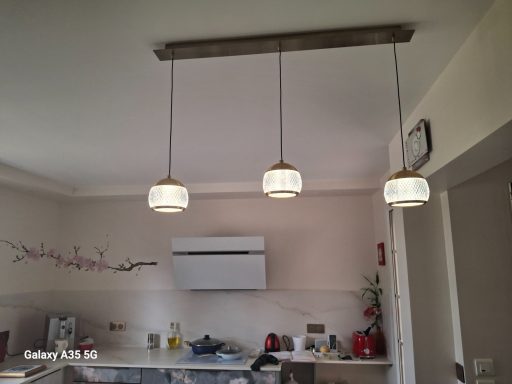 Suspension Verre strié Led Integré