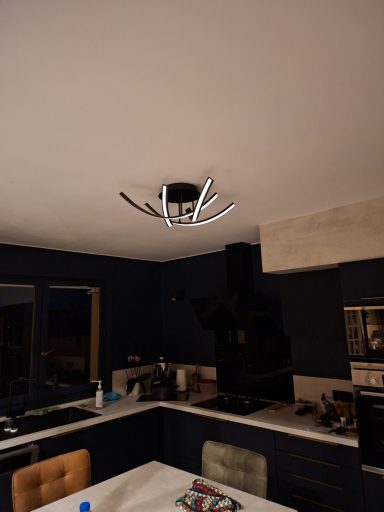 Suspension moderne noir led integre cuisine